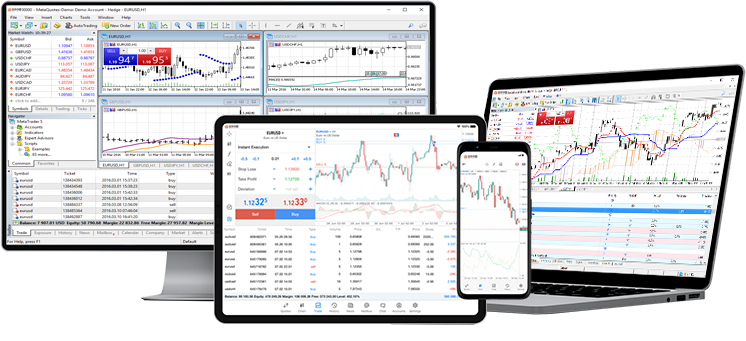 MetaTrader 5 电脑、平板与手机界面